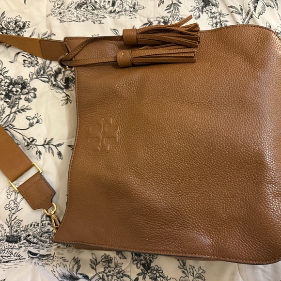 Tory Burch Thea Brown Pebbled Leather Crossbody - Picture 2 of 7